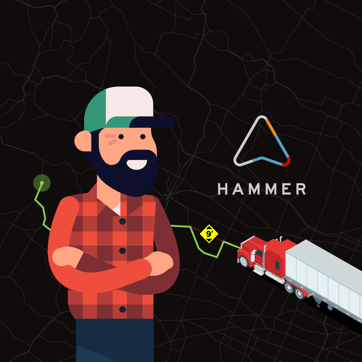 HAMMER Free, TruckSafe GPS App for Truckers